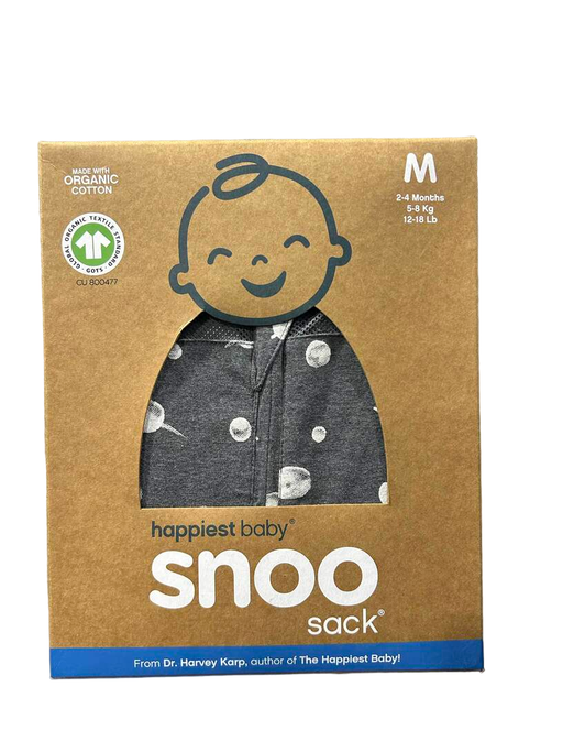 used Happiest Baby SNOO Sack, Medium (12-18 lbs), Charcoal Planets