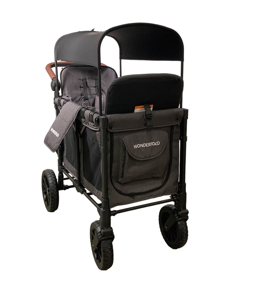 used Wonderfold W2 Luxe Multifunctional Double Stroller Wagon, 2023, Charcoal Gray