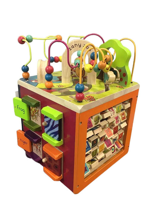 used B. toys Zany Zoo Wooden Activity Cube