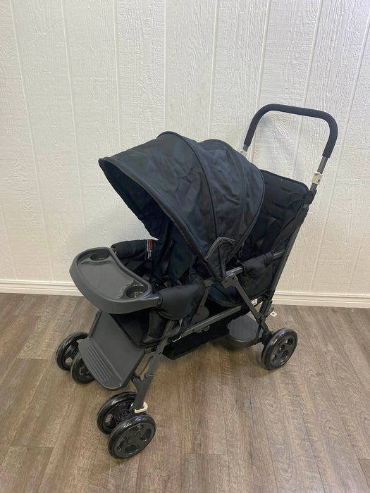 used Joovy Caboose Too Graphite Sit and Stand Double Stroller, Black, 2021