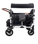 secondhand Wonderfold W4 Luxe Quad Stroller Wagon, 2023, Charcoal Grey with White Frame