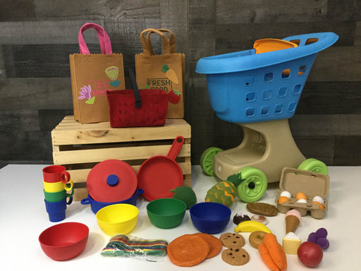 used BUNDLE Play Food and Dishes and Grocery Cart