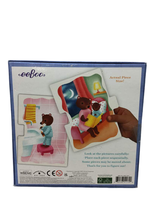 secondhand Eeboo Ready To Go Puzzle, Sequencin Activity, Bedtime