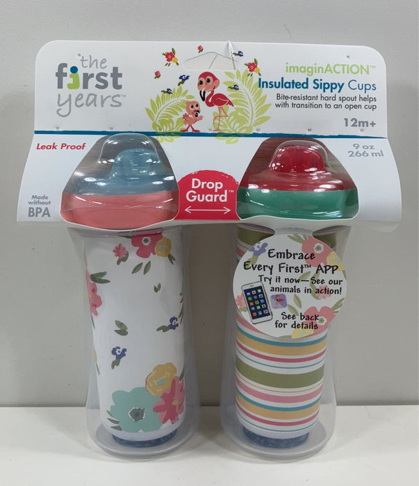 used The First Years Insulated Sippy Cups, 2pk