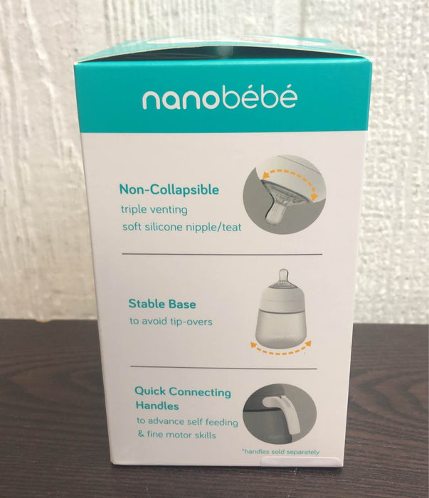 secondhand Nanobébé Flexy Silicone Baby Bottle, 9oz, White