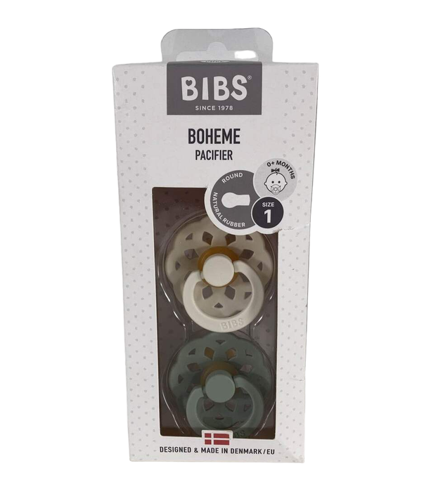 Shop BIBS Boheme Natural Rubber Pacifier 2 Pack, Ivory/Sage, Size 1 (0+ months) at GoodBuy Gear