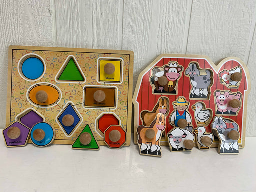 used BUNDLE Melissa & Doug Wooden Puzzles