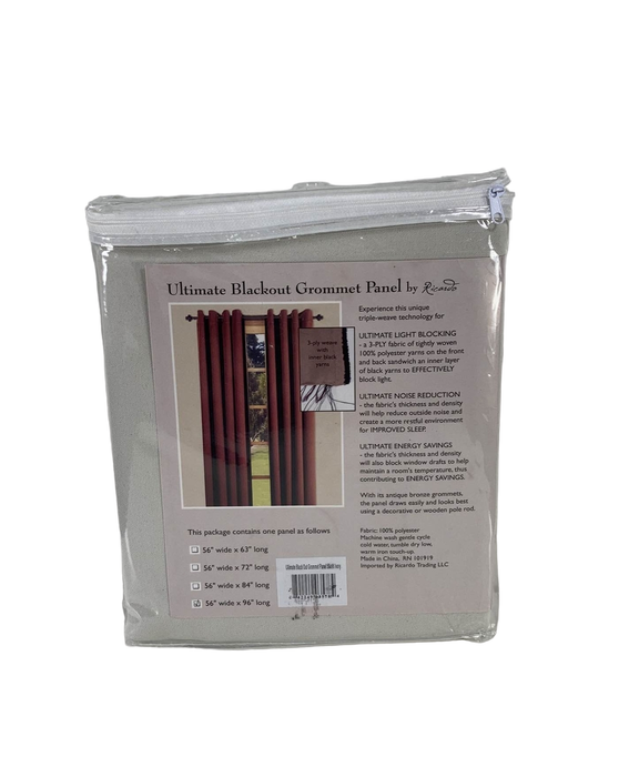 Shop Ricardo Trading Ultimate Grommet Panel Blackout Curtain, 56"x96", Ivory at GoodBuy Gear