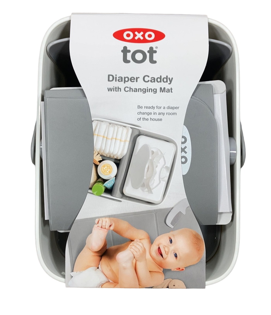 OXO TOT Diaper Caddy With Changing Mat- GREY - Bubbleeboo