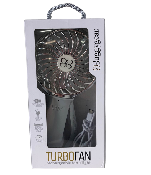 used Buggygear 3 Speed Rechargeable Fan, Gray/Chrome