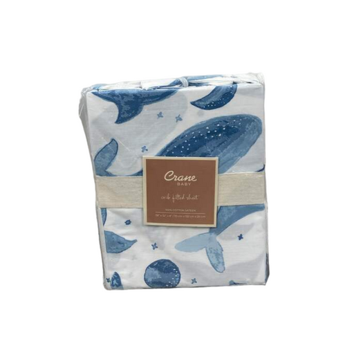 used Crane Baby Crib Fitted Sheet, Caspian Whales