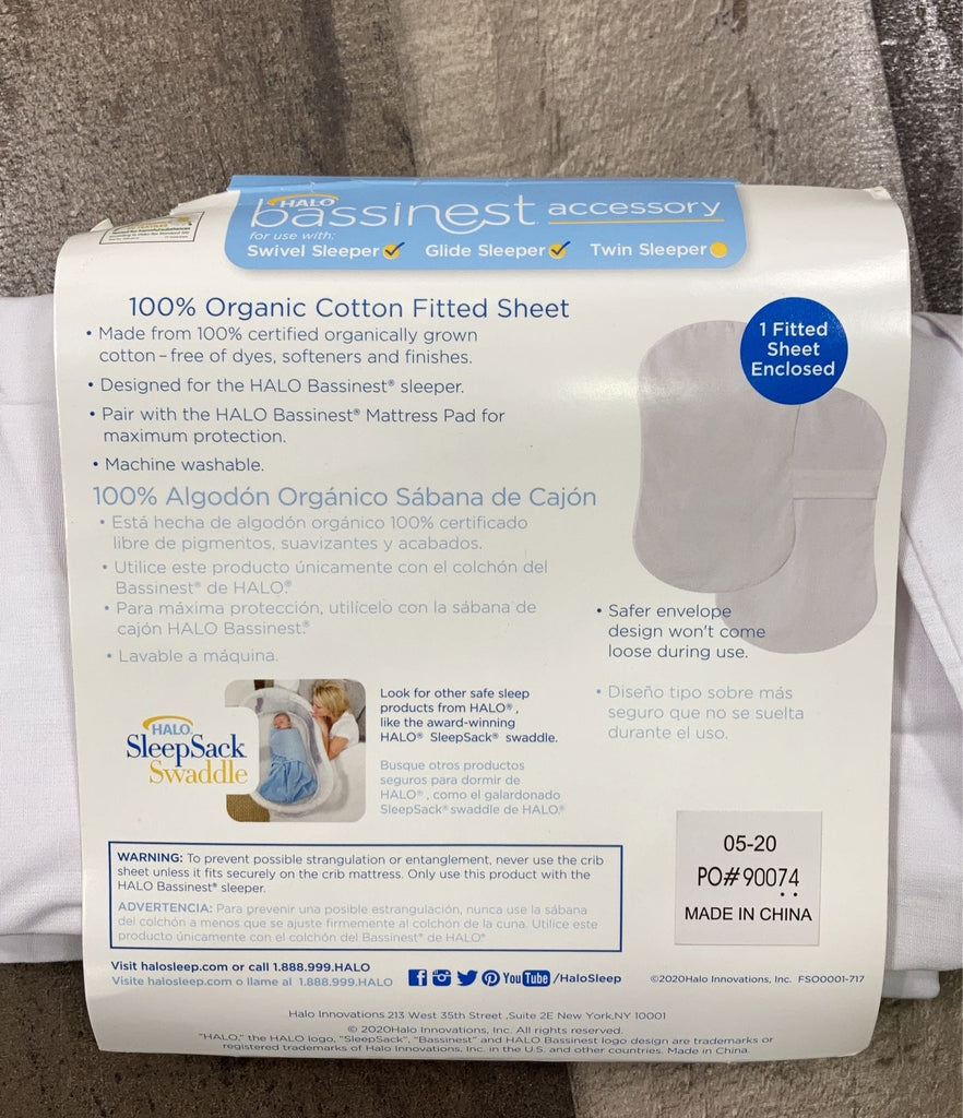 Halo BassiNest Sleeper Fitted Sheet, White