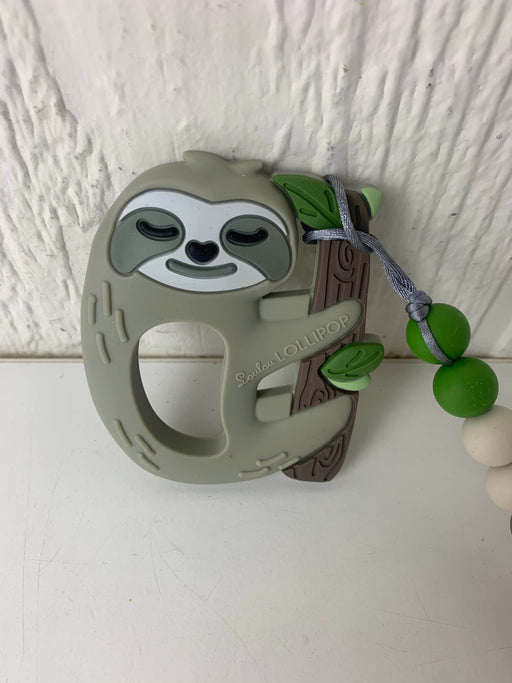 secondhand LouLou Lollipop Pacifier Clip, Sloth