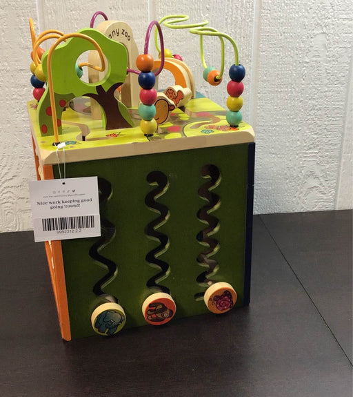 used B. toys Zany Zoo Wooden Activity Cube