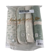 used Tiny Kind Burp Cloth 4 Pack, Sage Multi Leaf