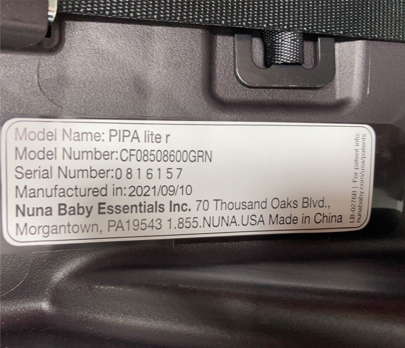 used Nuna PIPA Lite R Infant Car Seat