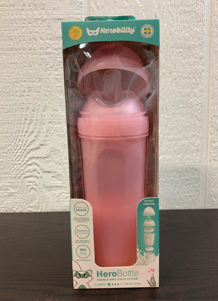 Herobility Double Anti-Colic Baby Bottle, 12 ounces 4+ mos