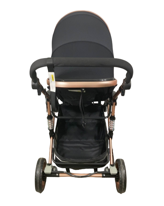 Kikkaboo Amaia 3-in-1 Transformable Seat Stroller, Black Rose Gold