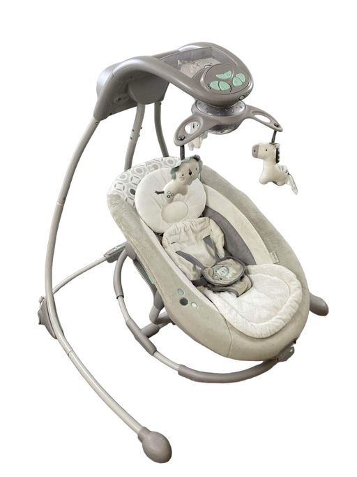 secondhand Ingenuity InLighten Cradling Swing, Landry Lion