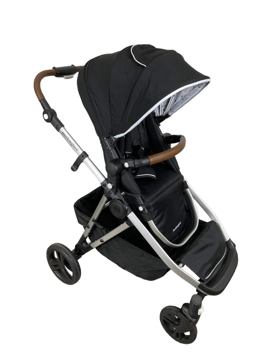 used Mockingbird Single to Double Stroller, 2022, Silver with Penny Leather, Watercolor Drops, Black