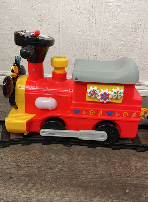 secondhand Disney Mickey Mouse 6-Volt Powered Train with Tracks and Caboose