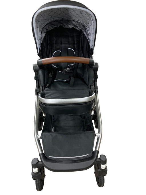 secondhand Mockingbird Single to Double Stroller, 2022, Silver with Penny Leather, Watercolor Drops, Black