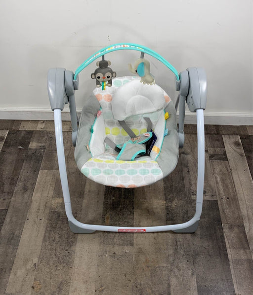 used Bright Starts Portable Swing, Whimsical Wild