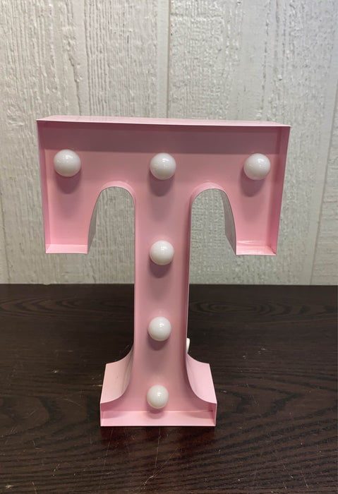 used Barnyard Designs 9” Marquee Letter, T Pink