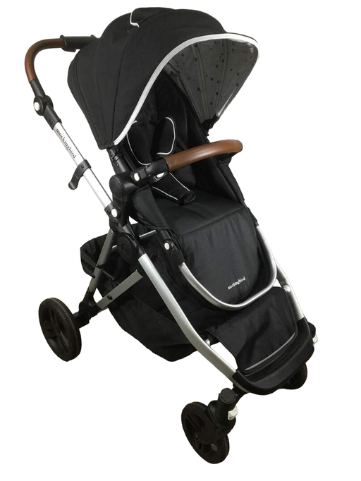 used Mockingbird Single to Double Stroller, 2021, Silver with Penny Leather, Watercolor Drops, Black