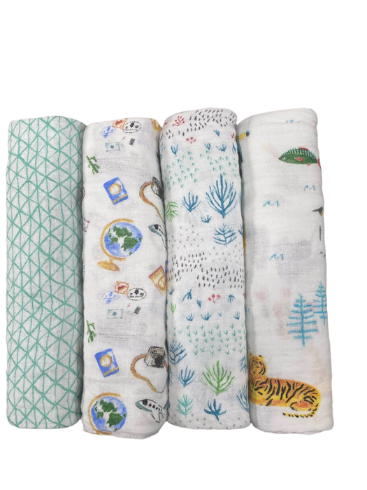 Shop Aden + Anais Cotton Muslin Swaddle, 4pk, Around The World at GoodBuy Gear