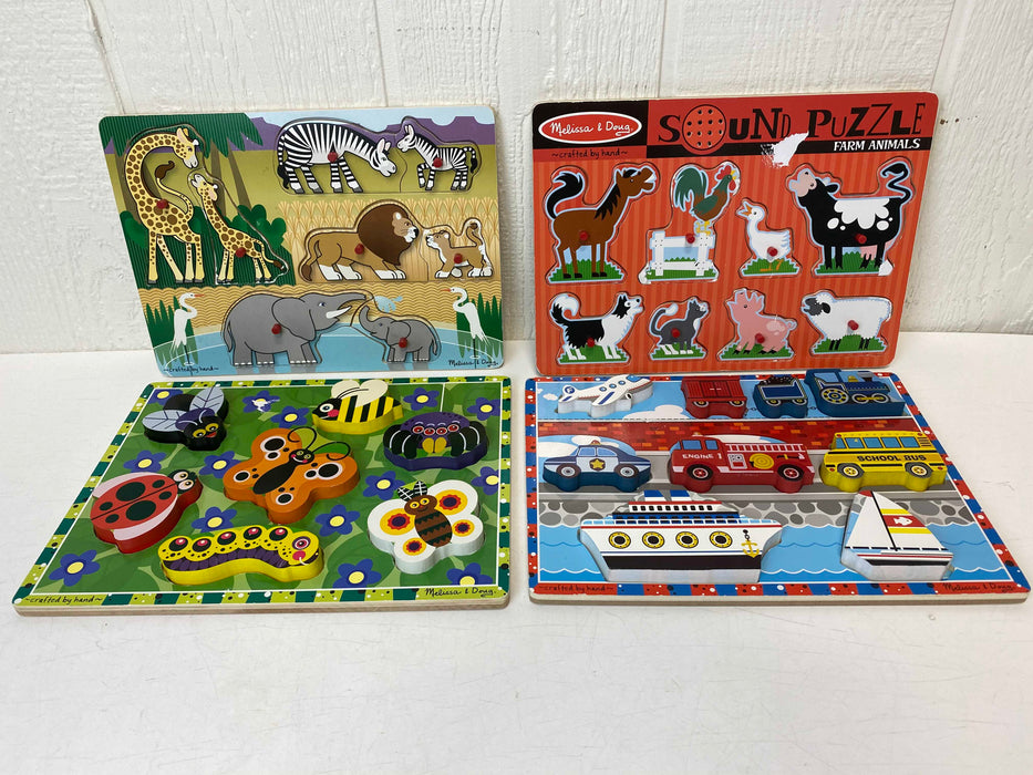 used BUNDLE Melissa & Doug Wooden Puzzles