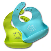 used Happy Healthy Parent Silicone Bibs, Set Of 2