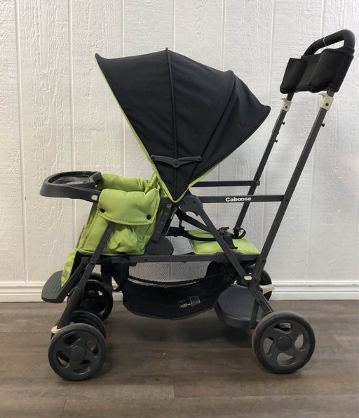 secondhand Joovy Caboose Sit And Stand Tandem Double Stroller, 2016, Apple Tree, With Parent Organizer