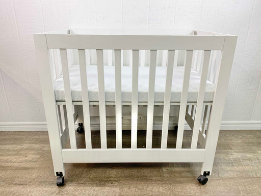 secondhand Babyletto Origami Mini Crib, 2016, White With Mattress