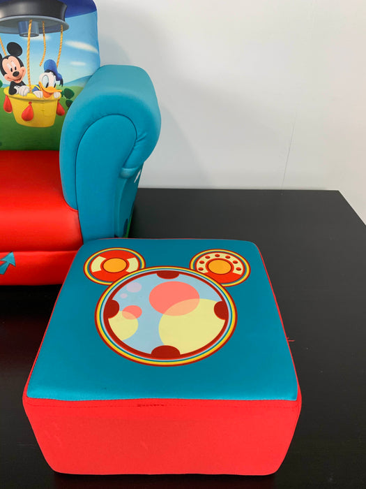 secondhand Delta Children Mickey Mouse Upholstered Chair with Ottoman