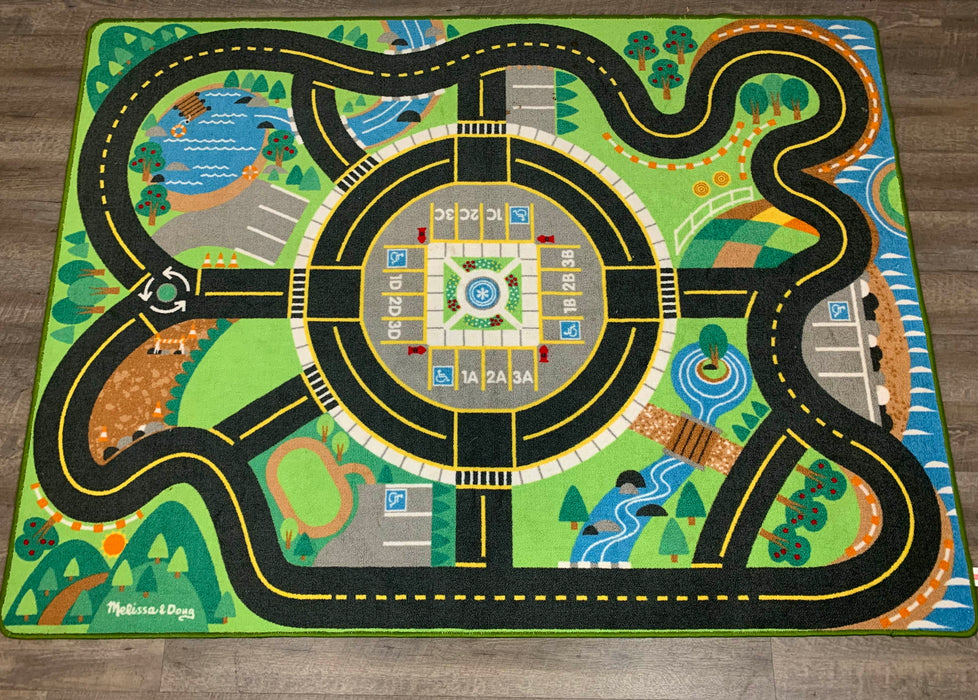 used Melissa & Doug Jumbo Roadway Activity Rug