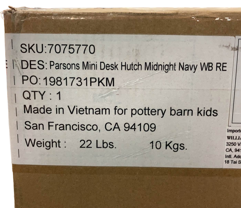 secondhand Pottery Barn Kids Parsons Mini Hutch, Navy Blue