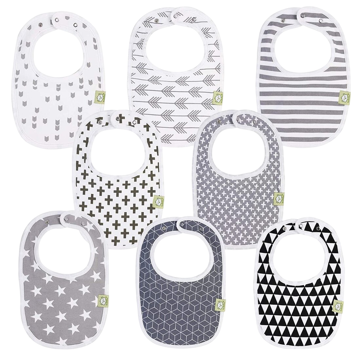 KeaBabies Drool Bibs, Urban, Grayscale