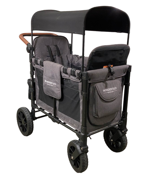 used Wonderfold W2 Luxe Multifunctional Double Stroller Wagon, 2020, Charcoal Gray