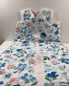 used Burt's Bees Baby Beekeeper Wearable Blanket, Large, 1.5 TOG (Medium Weight), blue flowers