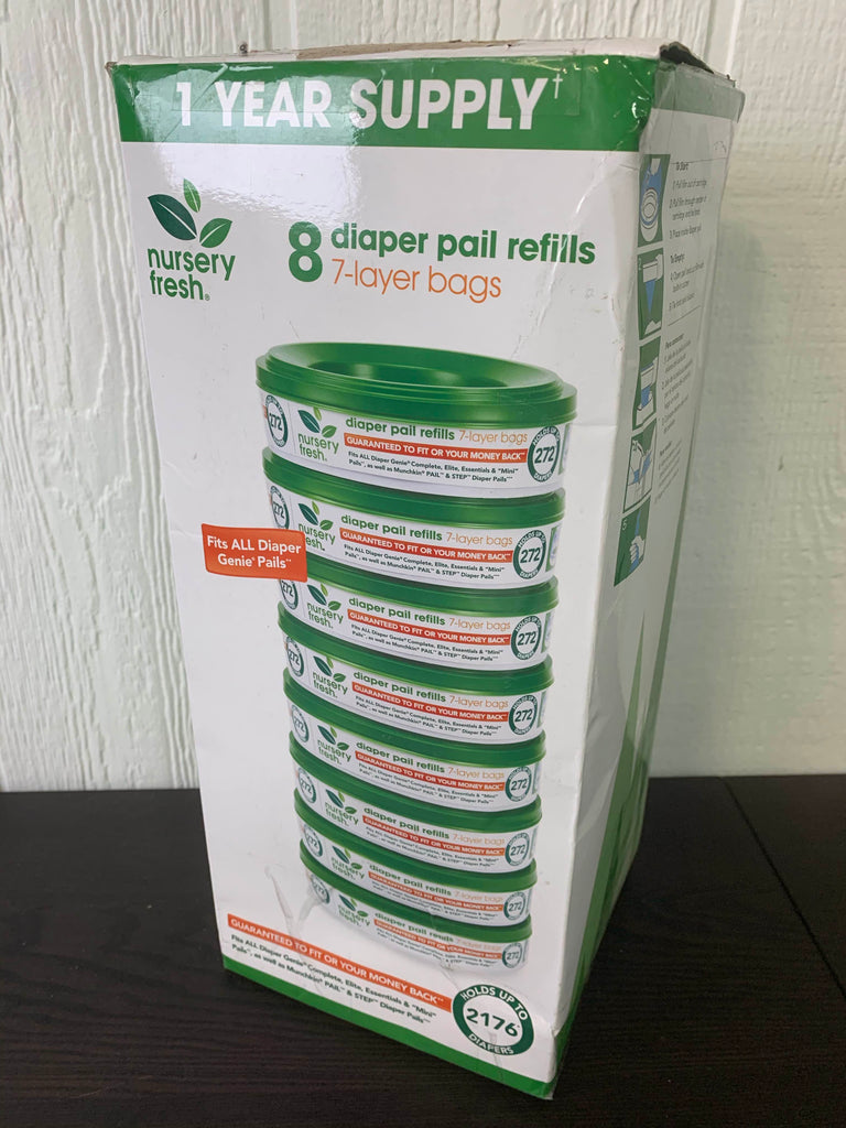 Munchkin Nursery Fresh Diaper Pail Refills, 8 pack