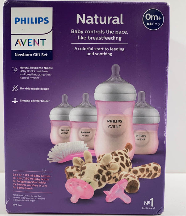 used Philips Avent Natural Baby Bottle Newborn Starter Gift Set, Pink