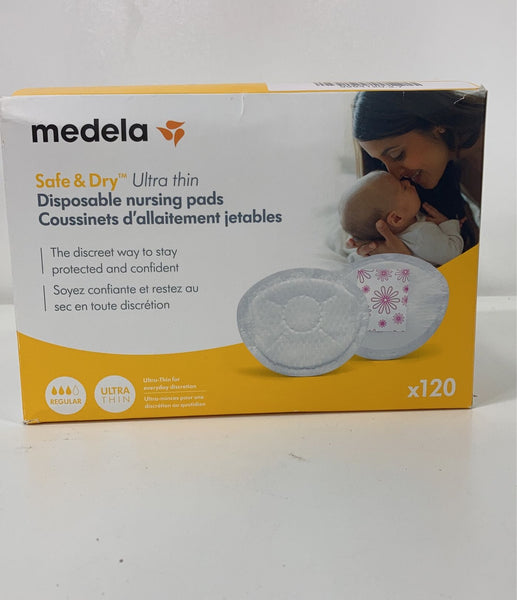  Medela Safe & Dry Ultra Thin Disposable Nursing Pads, 120  Count Breast Pads for Breastfeeding, Leakproof Design, Slender and  Contoured for Optimal Fit and Discretion : Baby