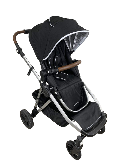 used Mockingbird Single to Double Stroller, 2022, Silver with Penny Leather, Watercolor Drops, Black