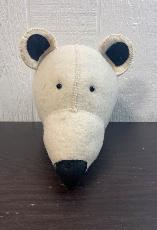 secondhand Dolked Felt Animal Head, Polar Bear