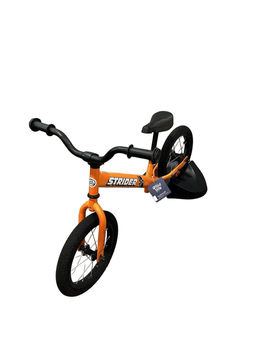 used Strider Balance Bike 14x, Tangerine, With Bike Stand