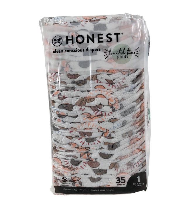 Honest Company Diapers, Size 1, 35pk, Barnyard Babies