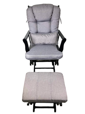 Stork Craft Tuscany Glider And Ottoman Black Gray