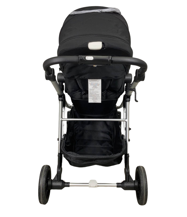 Mockingbird Single to Double Stroller, 2022, Silver with Black Leather, Watercolor Drops, Black