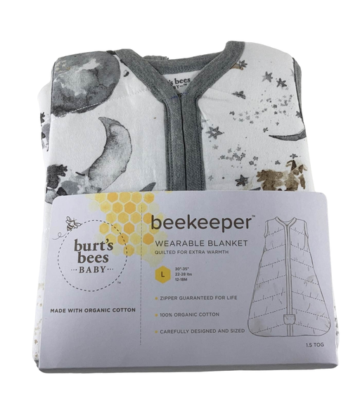 used Burt's Bees Baby Beekeeper Wearable Blanket, Large, 1.5 TOG (Medium Weight), Hello Moon